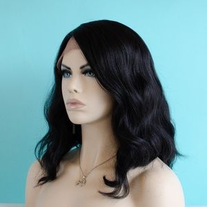 14" Black Lace Front Wig Side-Part Wig